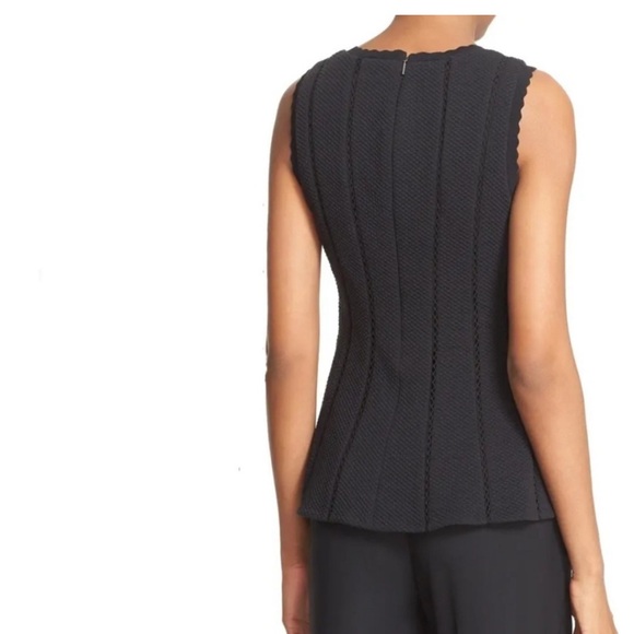 Rebecca Taylor Diamond Textured Peplum Tank - Picture 2 of 7